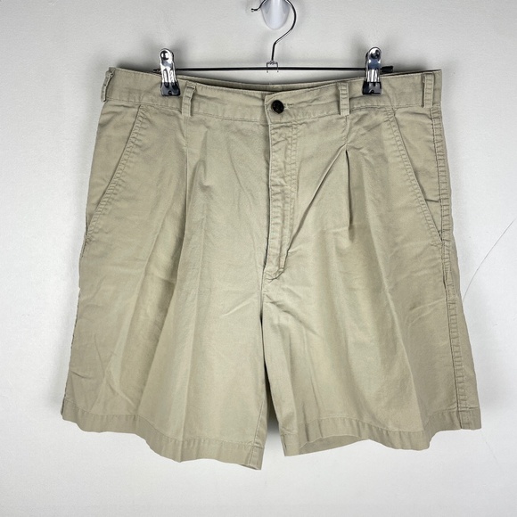Vintage‎ The North Face Chino Shorts Men Size 34 Khaki Pleated Hiking 90s Tag - Picture 1 of 8